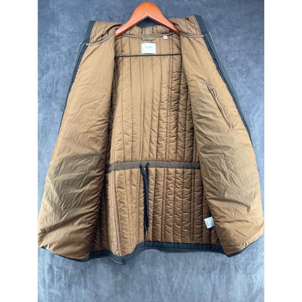 Billy Reid Mens Large Quilted Hooded Jacket Gray Full Zip Designer Coat - Picture 7 of 9